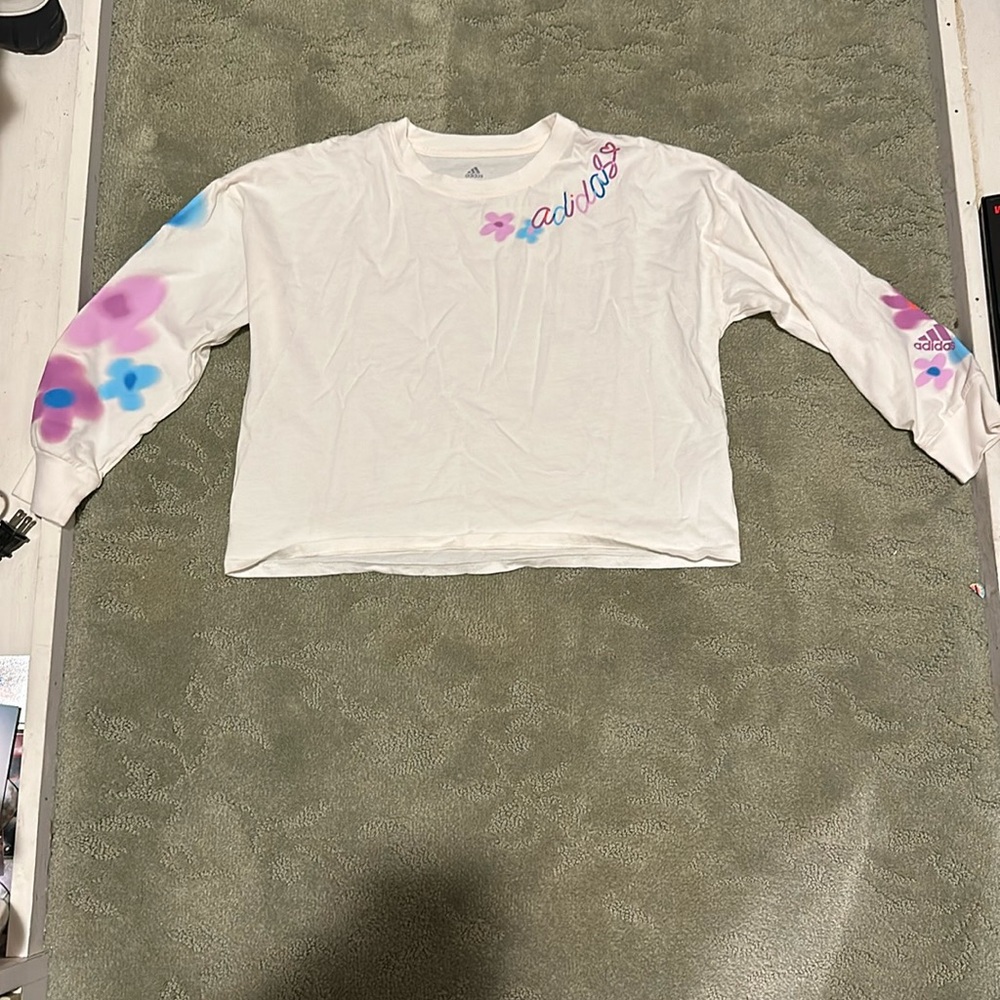 Adidas girls long sleeve T shirt M/10/12 NWOT